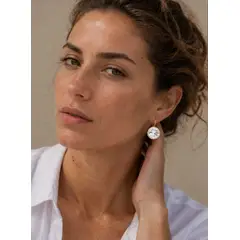 BLOOM CRYSTAL - Pendientes Bella con Cristales Transparentes de 13 mm en Oro Rosa. Regalo Mujer