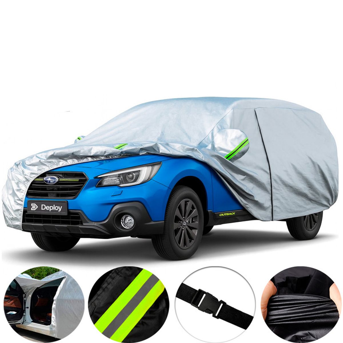 GENERICO - Carpa Cubre Auto Premium Resistencia Total Interior Felpa - Gris - M