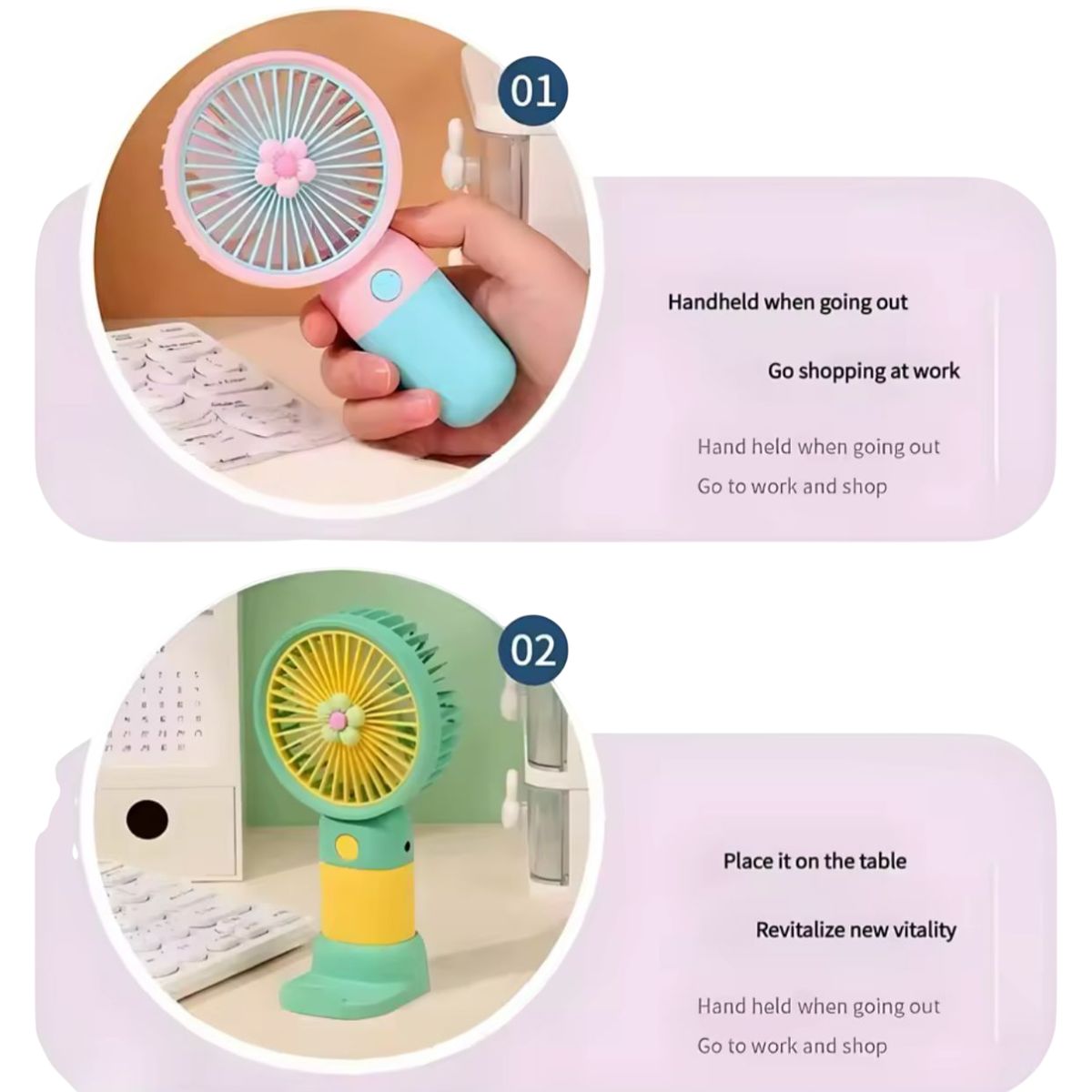 GENERICO - Ventilador De Mano Escritorio  Portátil
