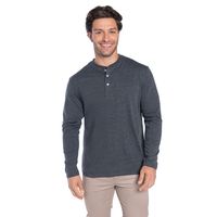 Polera Manga Larga Cuello Redondo Botones Hombre