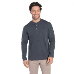 KOTTING - Polera Manga Larga Cuello Redondo Botones Hombre