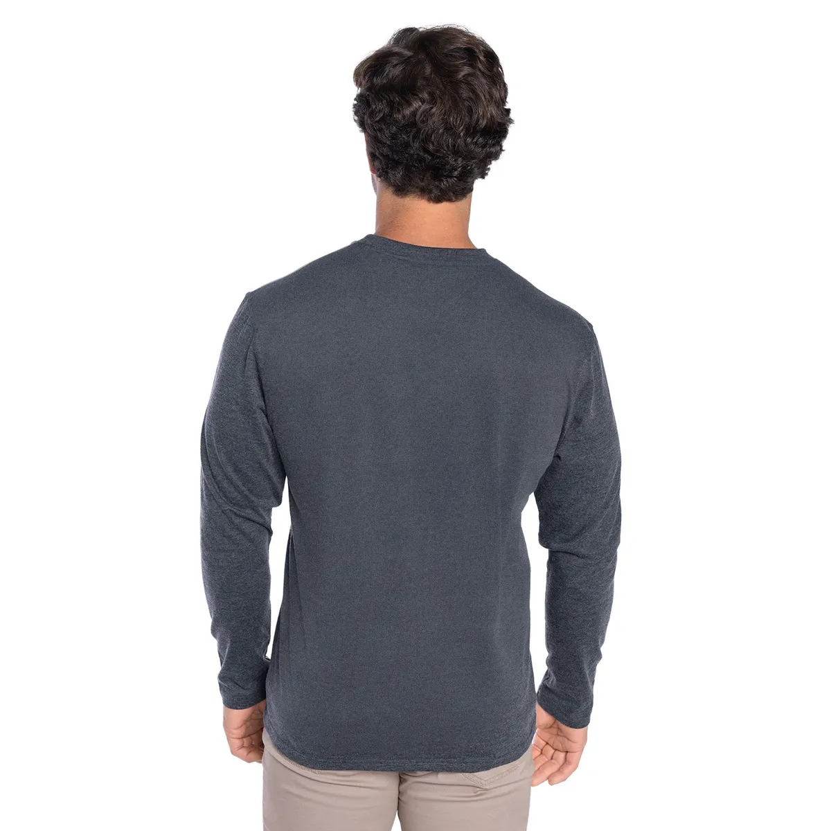 KOTTING - Polera Manga Larga Cuello Redondo Botones Hombre