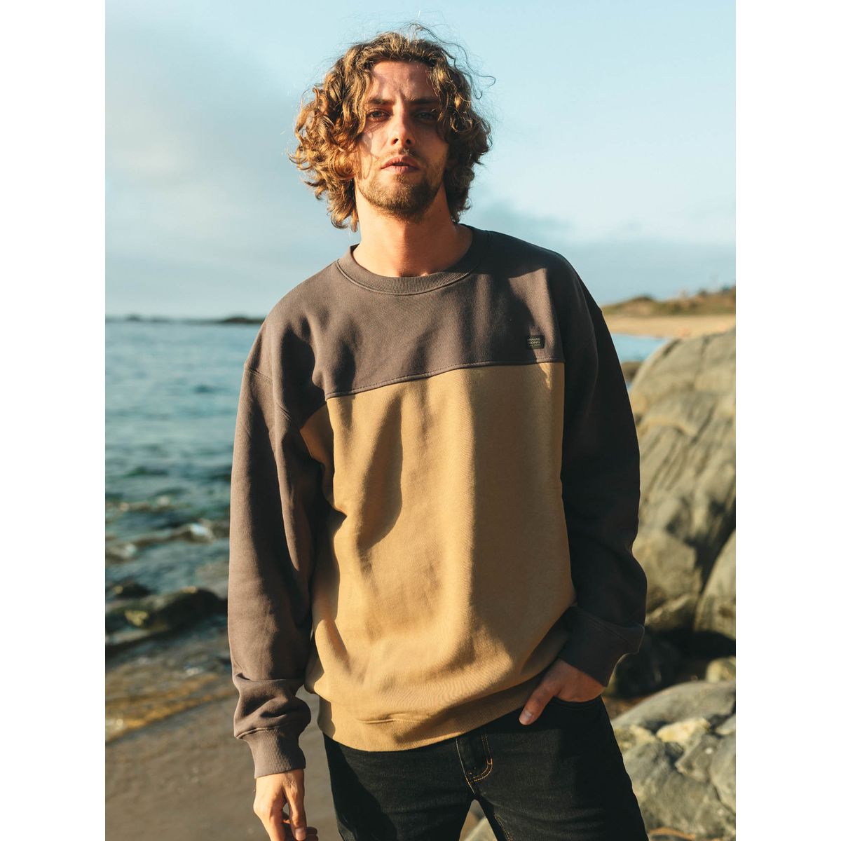MAUI AND SONS - Poleron CR Luau Beige Hombre Maui And Sons