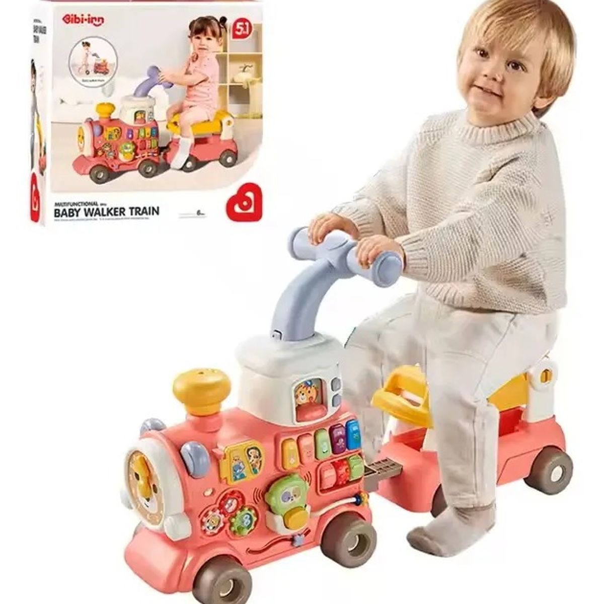 GENERICO - Andadera Bebe Caminador Multifuncional Bebes Trencito 5 En 1