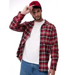 CAT - Camisa Manga Larga Hombre Classic Flannel Rojo