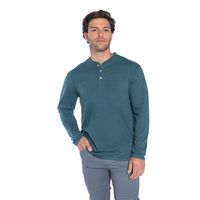 Polera Manga Larga Cuello Redondo Botones Hombre