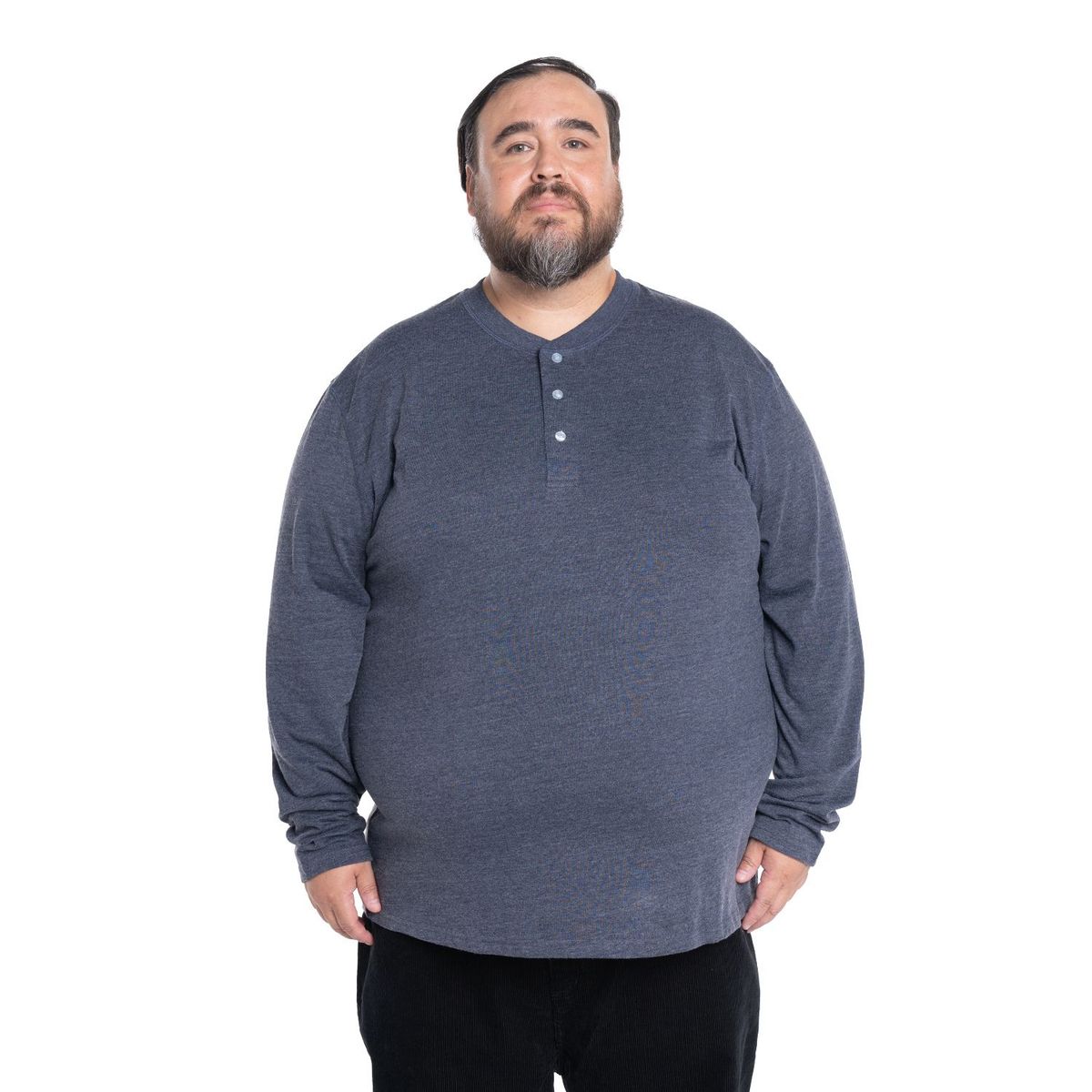 KOTTING - Polera Manga Larga Cuello Redondo Botones Hombre