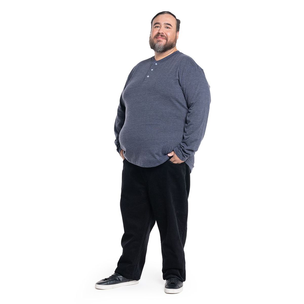 KOTTING - Polera Manga Larga Cuello Redondo Botones Hombre