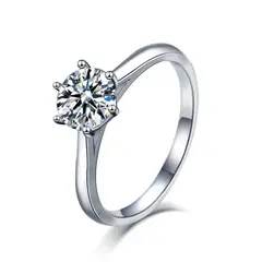 VOUSEZ - Anillo plata 925 ajustable moissanita 1ct joya ilusion