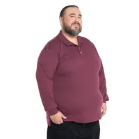 Polera Manga Larga Jersey Cuello Polo Hombre