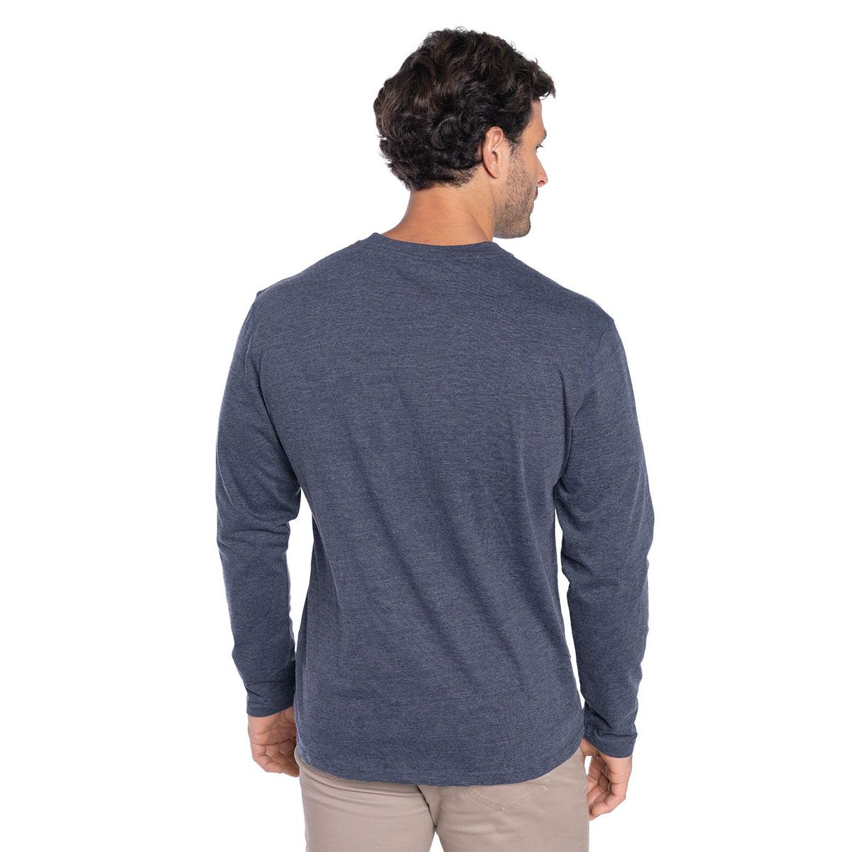 KOTTING - Polera Manga Larga Cuello Redondo Botones Hombre