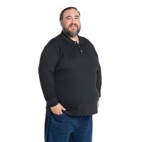 Polera Manga Larga Jersey Cuello Polo Hombre