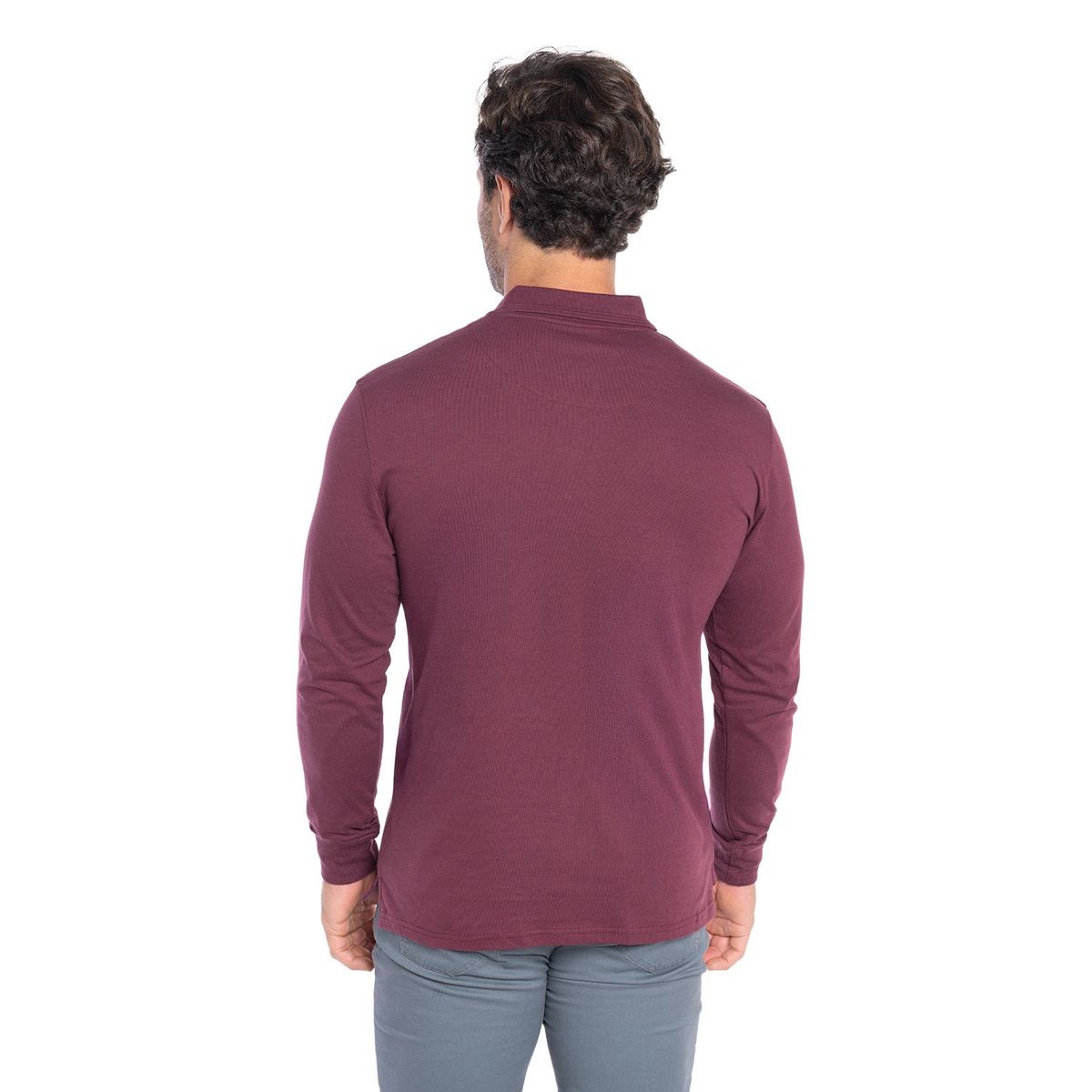 KOTTING - Polera Manga Larga Jersey Cuello Polo Hombre