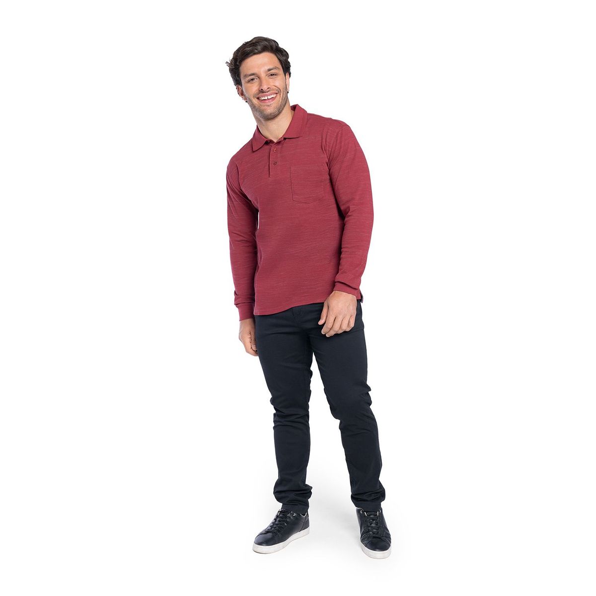 KOTTING - Polera Manga Larga Piqué Hombre