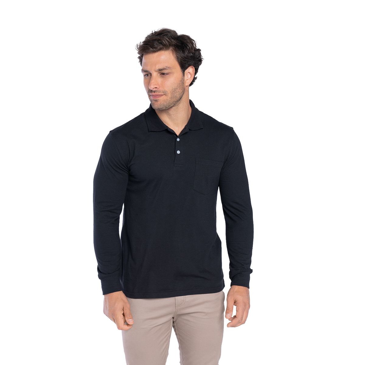 KOTTING - Polera Manga Larga Jersey Cuello Polo Hombre