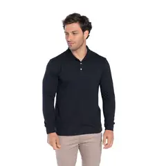 KOTTING - Polera Manga Larga Jersey Cuello Polo Hombre