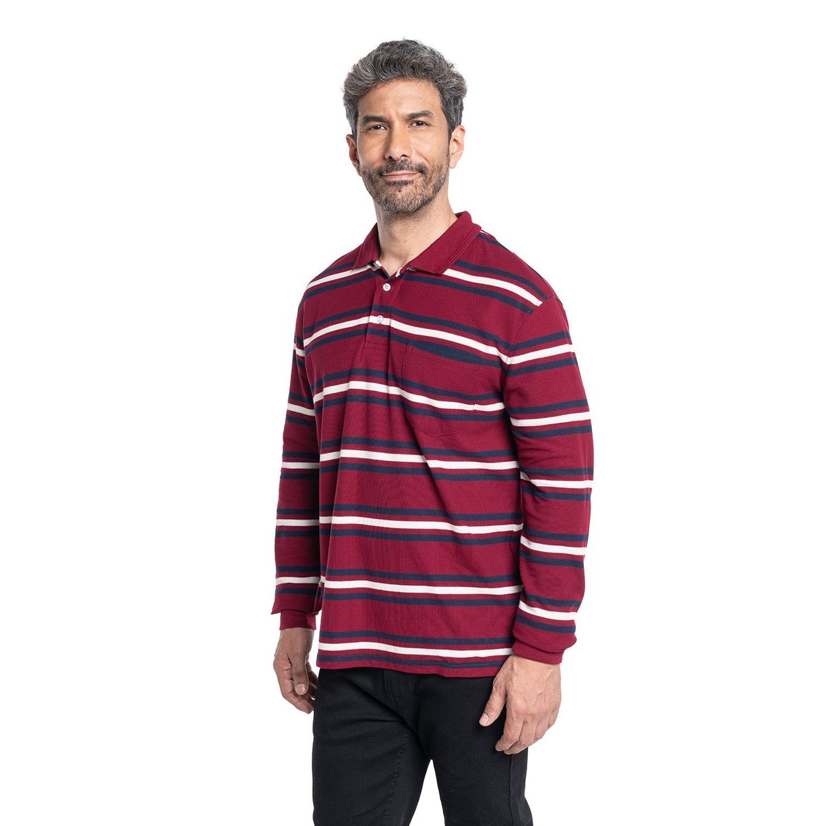 KOTTING - Polera Manga Larga Piqué Rayas Hombre