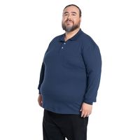 Polera Manga Larga Jersey Cuello Polo Hombre