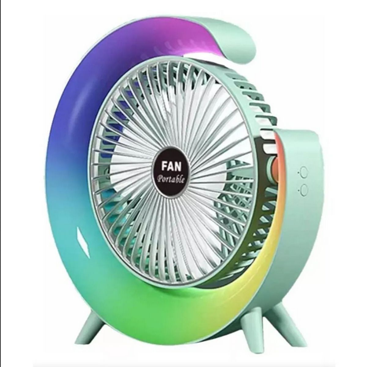 GENERICO - Ventilador Portátil De Escritorio RGB Led Recargable