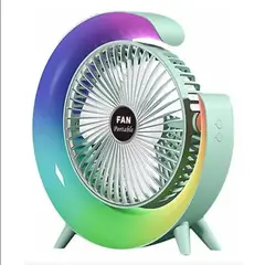 GENERICO - Ventilador Portátil De Escritorio RGB Led Recargable