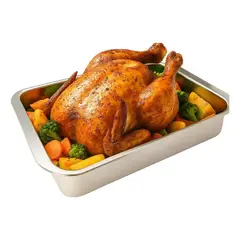 GENERICO - X2 Bandeja Para Horno Bandeja De Acero Inoxidable Multiuso Plateado