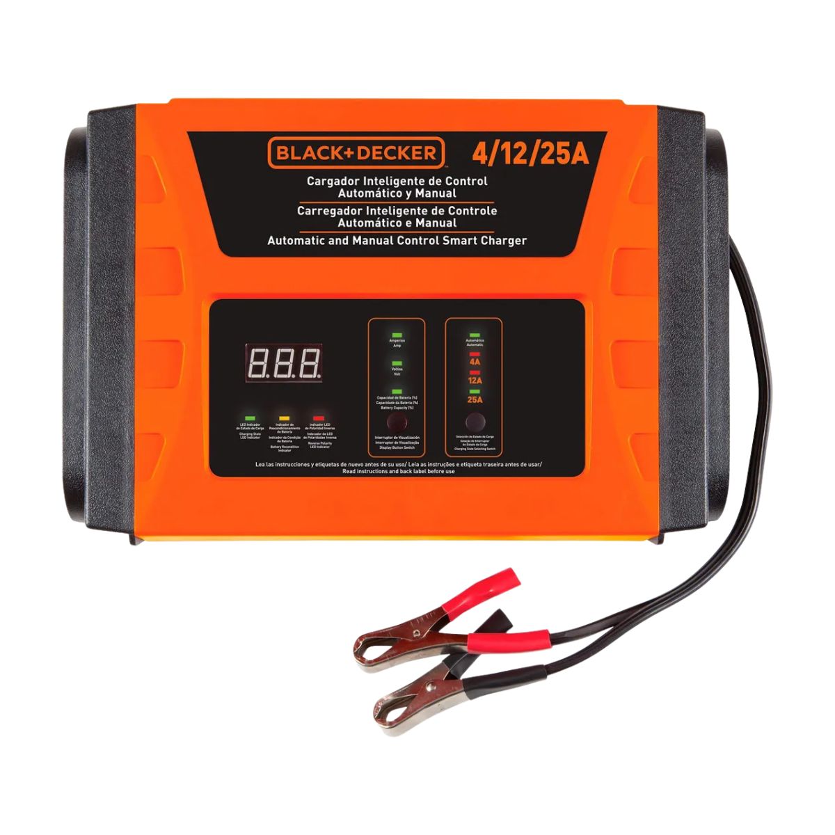 BLACK+DECKER - Cargador de Baterías 4/12 25Amp BLACK+DECKER BC25-B2C