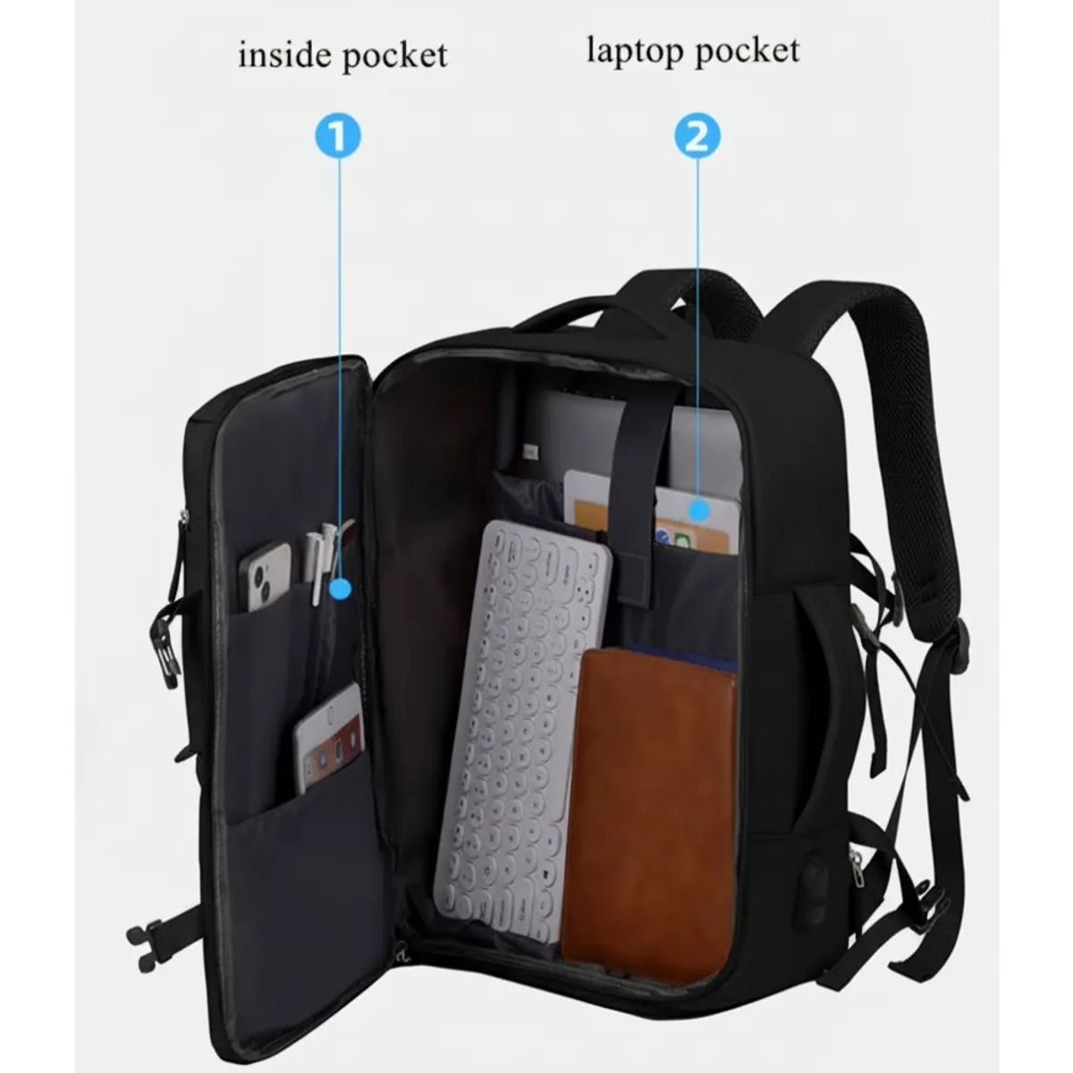 GENERICO - Mochila k 35l Cabina Viaje Avion Expandible BELUG