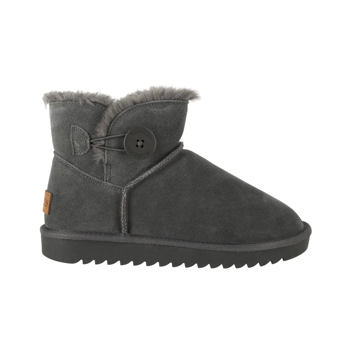 BAMERS - Botas Mujer Cuero Blast Button Short Charcoal Bamers