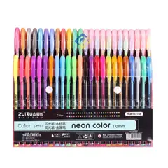 GENERICO - Set De Lápices De Gel Color 1.0mm 48 Colores Blíster Negro