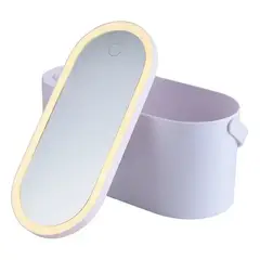 GENERICO - Organizador De Cosméticos Portátil Porta Maquillaje Y Espejo Blanco