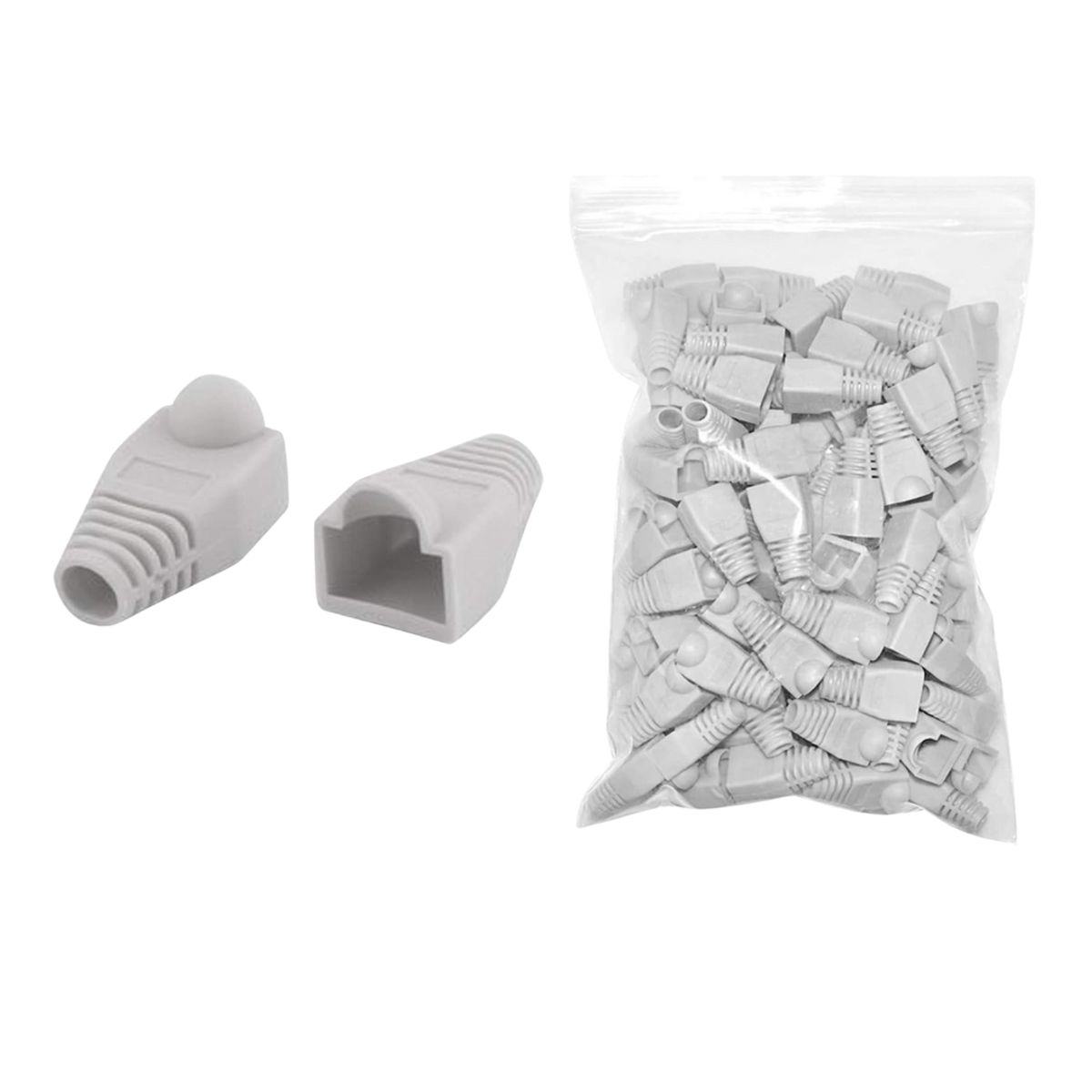 GENERICO - Funda Capuchón para Conector RJ45  100 Unidades Gris