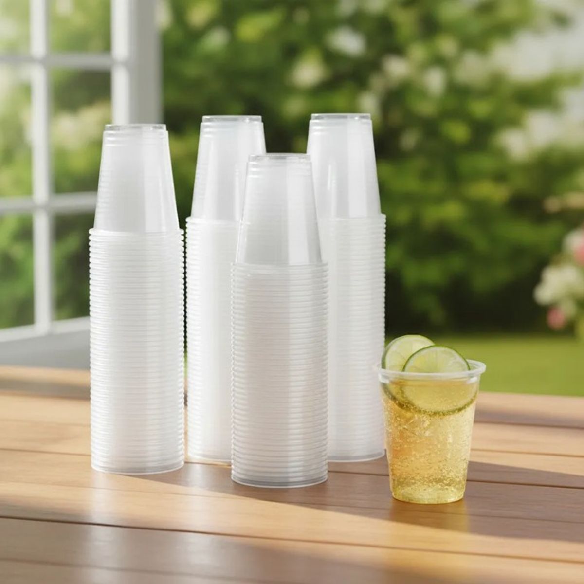 JAGIMA - 50 Uds Vaso Plástico Transparente Desechable S/tapa 300 Cc
