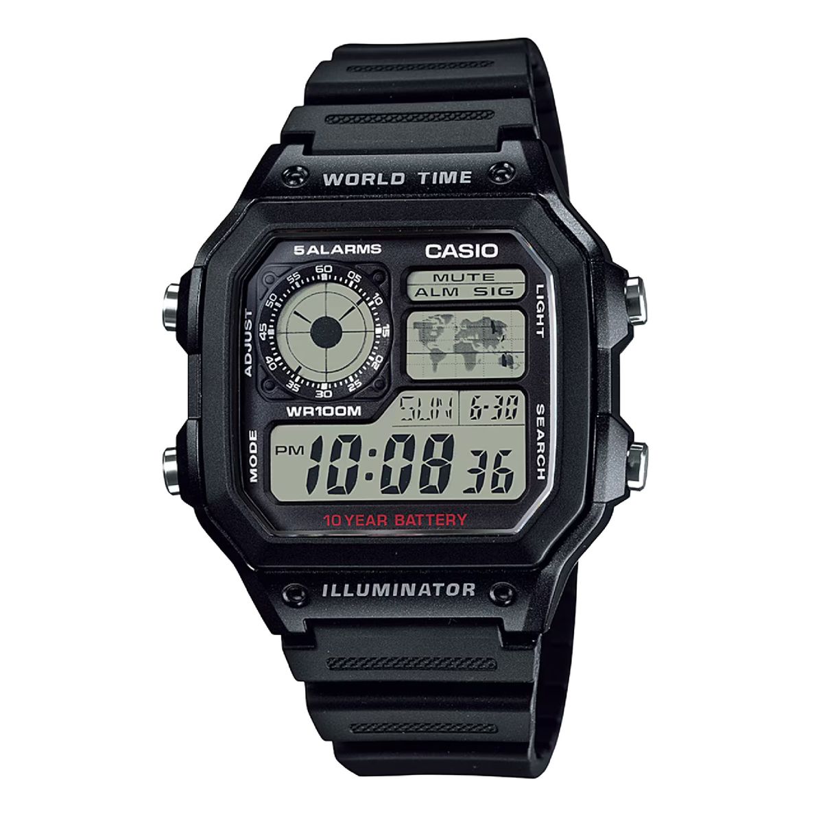 CASIO - Reloj AE-1200WH-1AV Digital Hombre