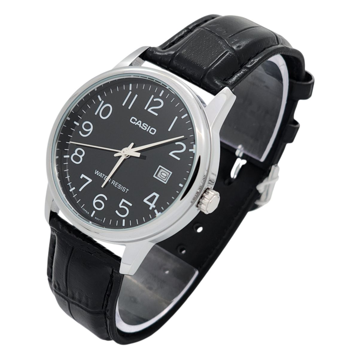 CASIO - Reloj Casio caballero MTP-V002L-1B cuero negro