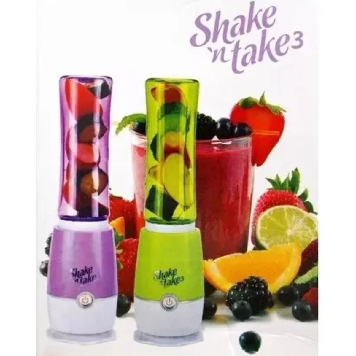 MOVI - BATIDORA PORTÁTIL SHAKE ANTAKE 3 CON 2 VASOS- CREA TUS RECETAS FAVORITAS EN CUALQUIER LUGAR.