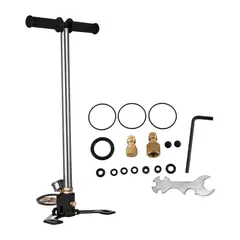 GENERICO - Inflador Pie PCP 6000 Psi 3 Etapas Rifle Manómetro Acero Portátil