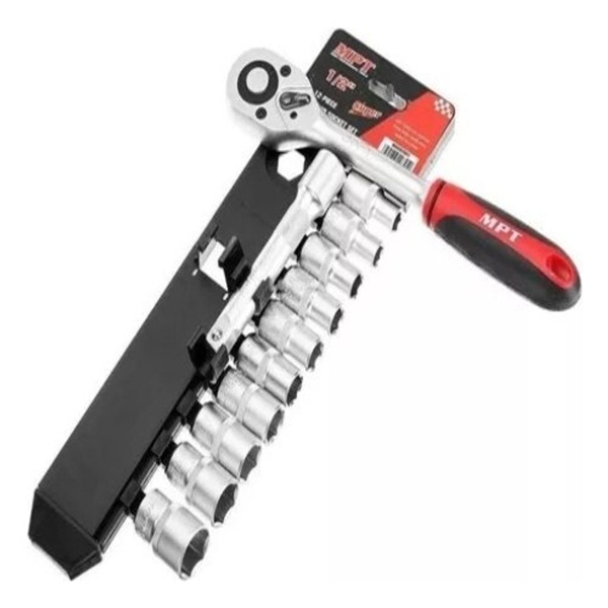 GENERICO - Juego De Llaves De Tubo 12 Trinquete Bocallaves Crique Plateado