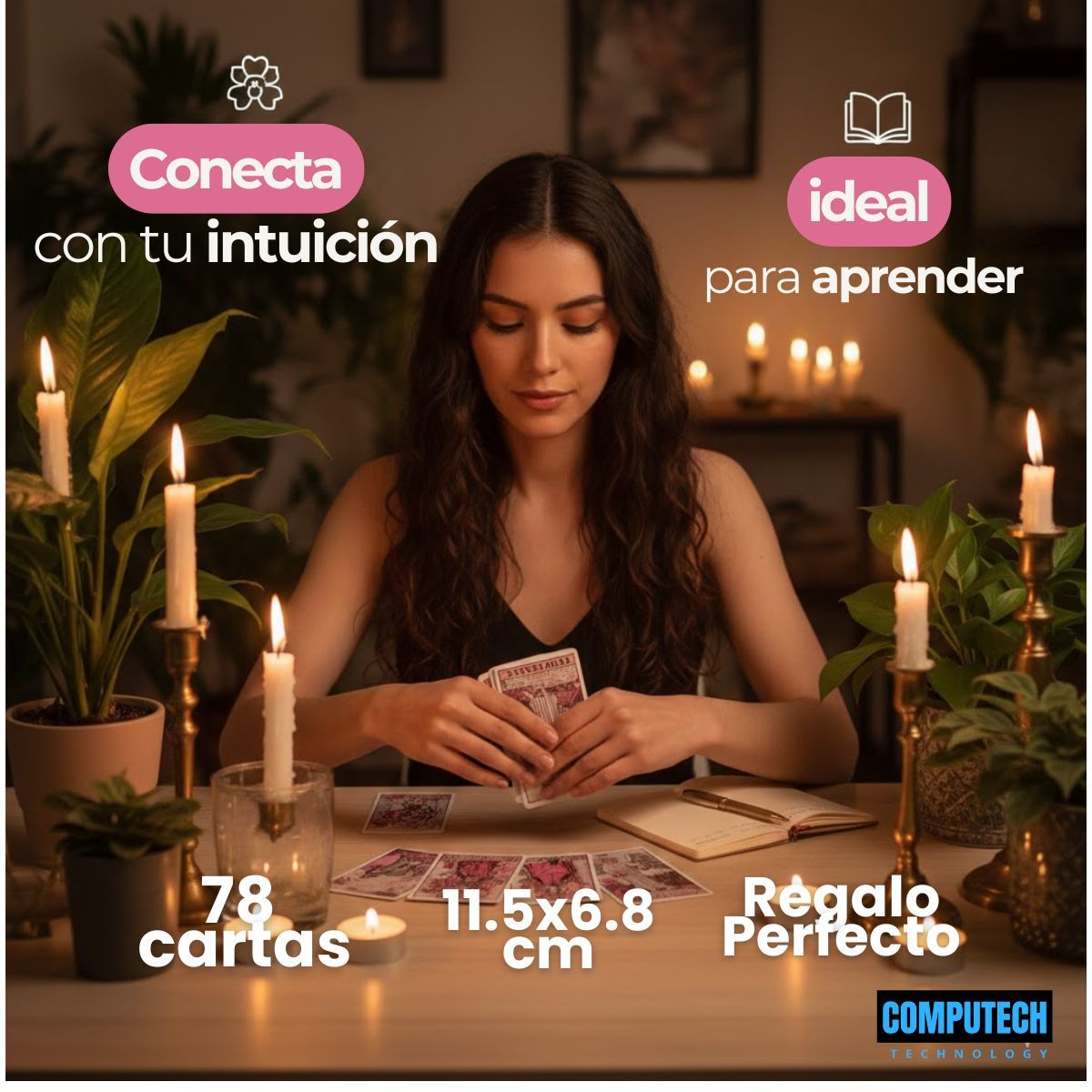 GENERICO - Tarot Rider Waite Pink Rosa Cartas Principiantes Premium