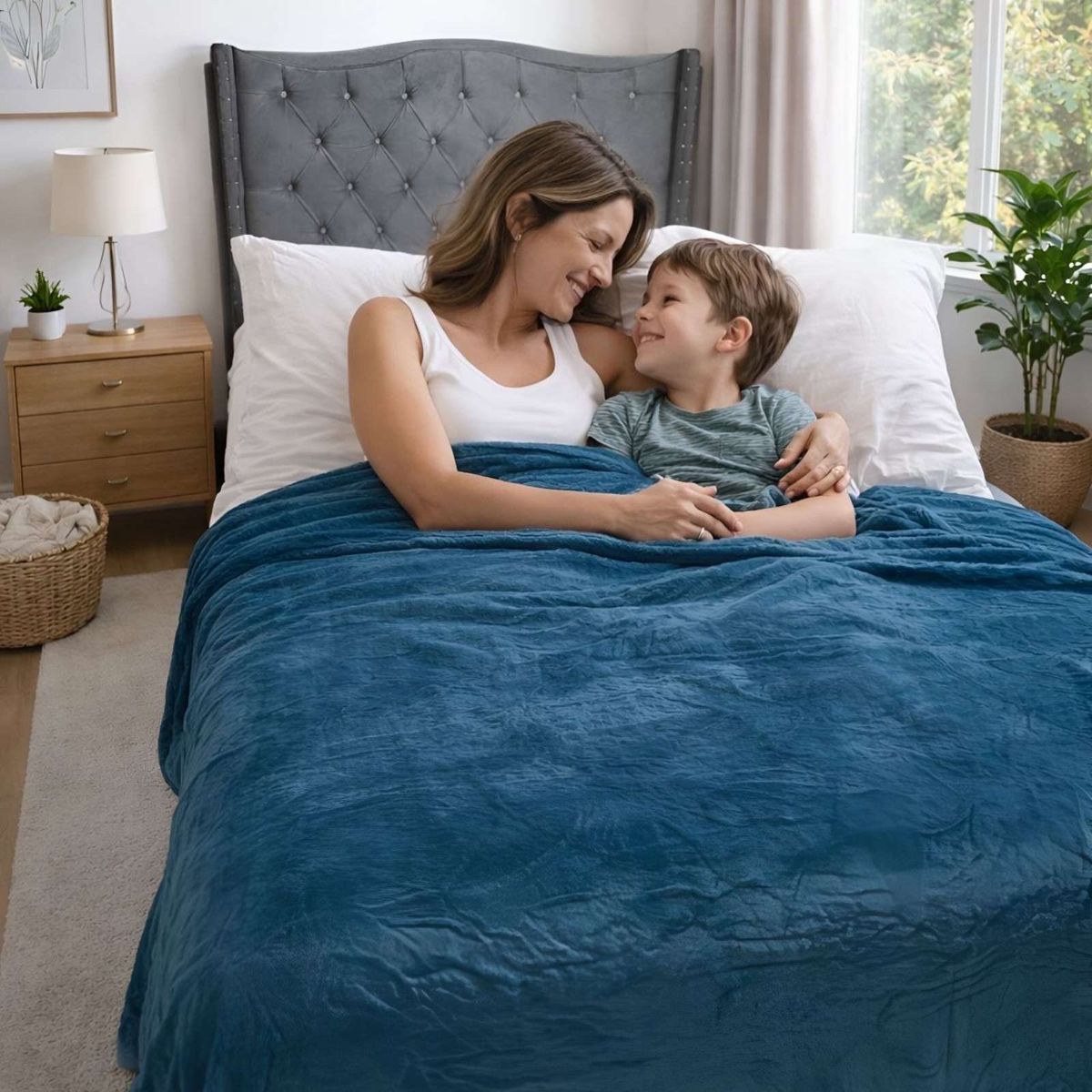GENERICO - FRAZADA TÉRMICA LUXE DE PLUSH CON CHIPORRO 2 PLAZAS
