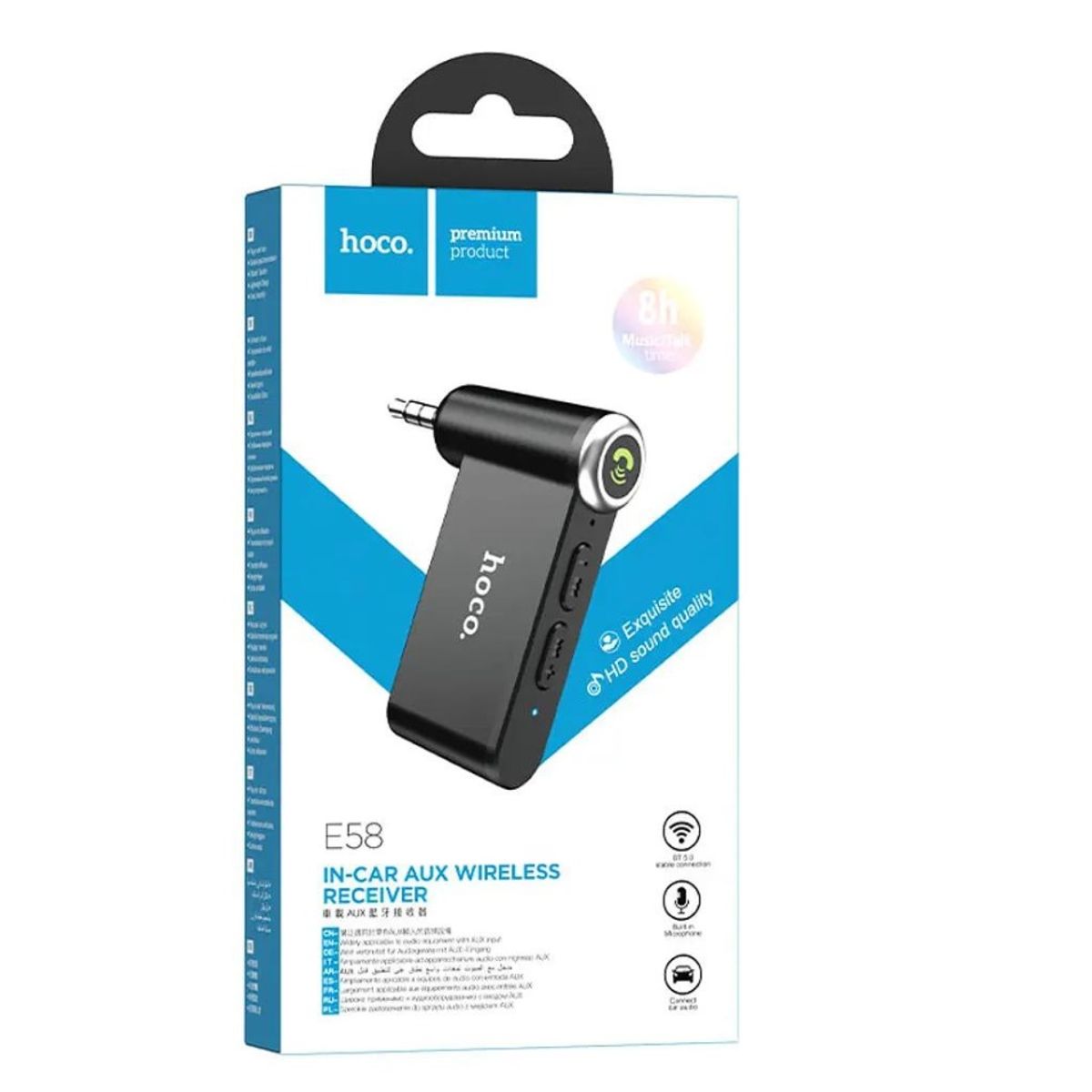 HOCO - Receptor Bluetooth Auxiliar Manos Libres Para Auto Hoco E58