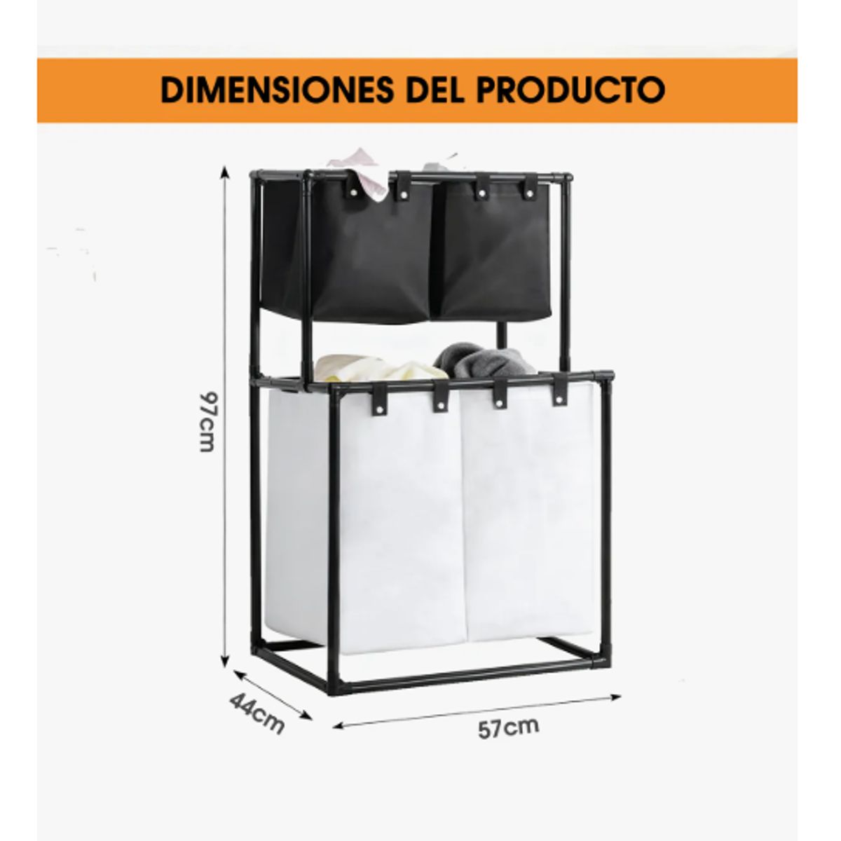 GENERICO - Cesta De Ropa Sucia 4 Compartimentos Espesar Accesorios Baño Blanco Genérica