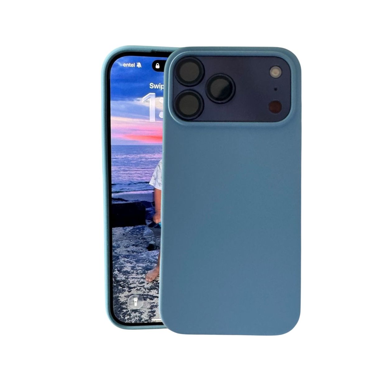 GENERICO - Carcasa De Silicona Soft Para iPhone 17 Pro  - Azul Claro