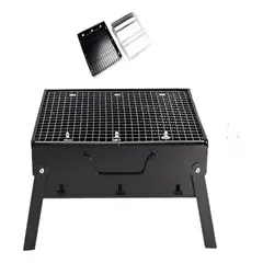 GENERICO - Parrillera Asados Grill Portatil Plegable Terraza Balcon Negro