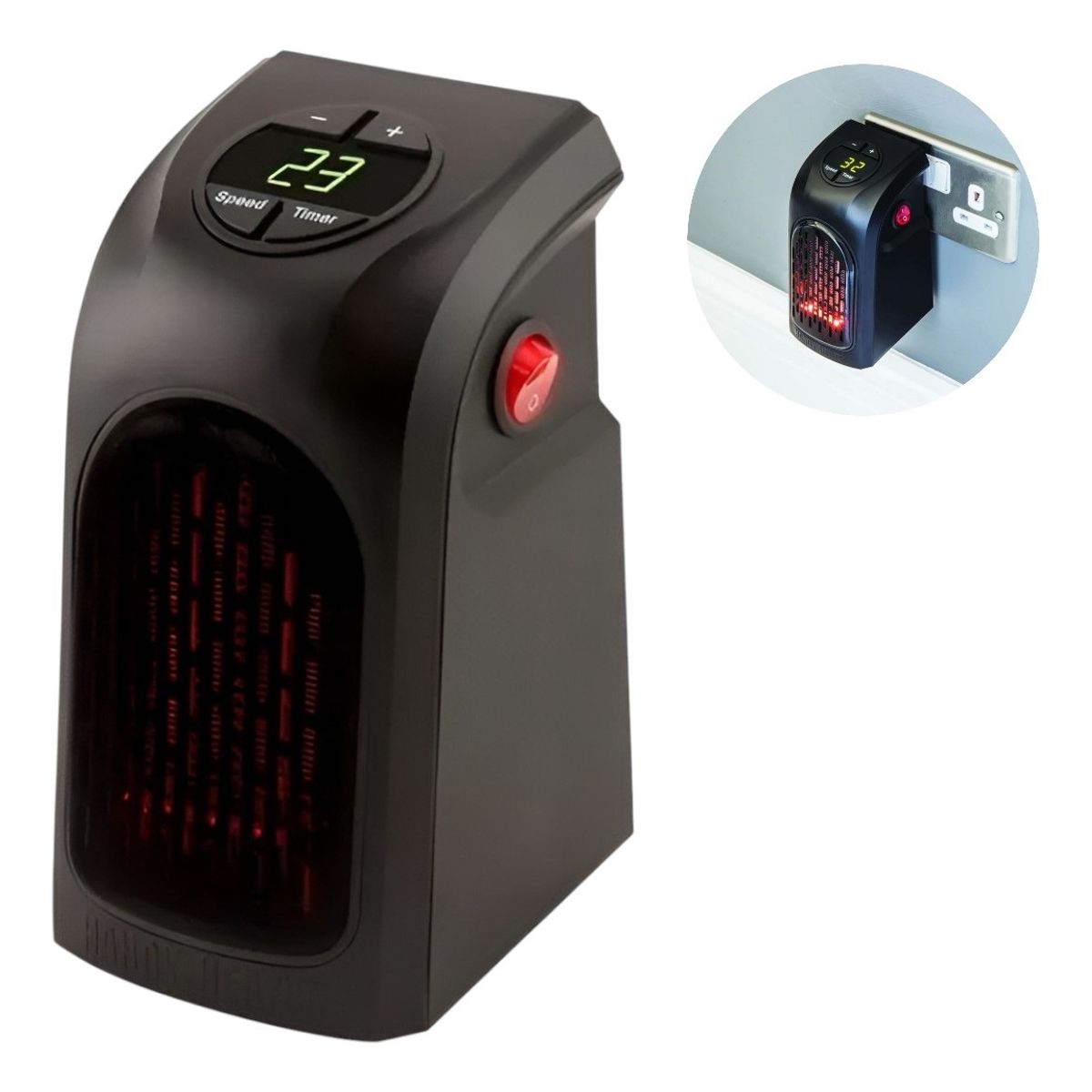 GENERICO - Termoventilador Electrico Calefactor Calefaccion Color Negro