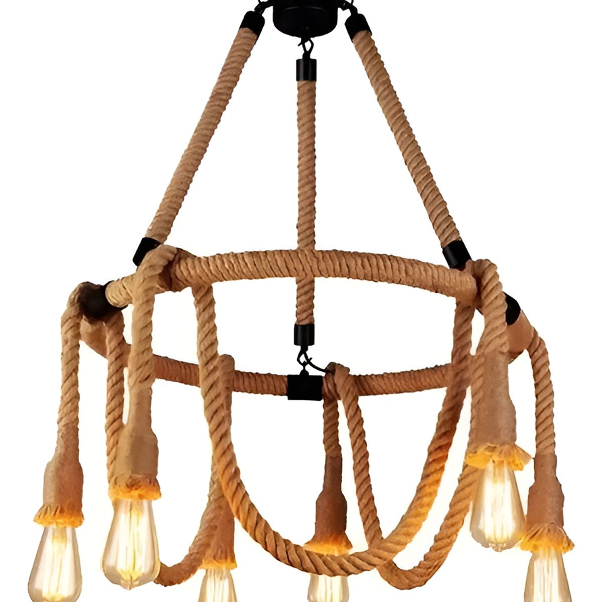 GENERICO - Lampara Colgante Vintage Rustica Estilo Arana Beige