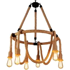 GENERICO - Lampara Colgante Vintage Rustica Estilo Arana Beige