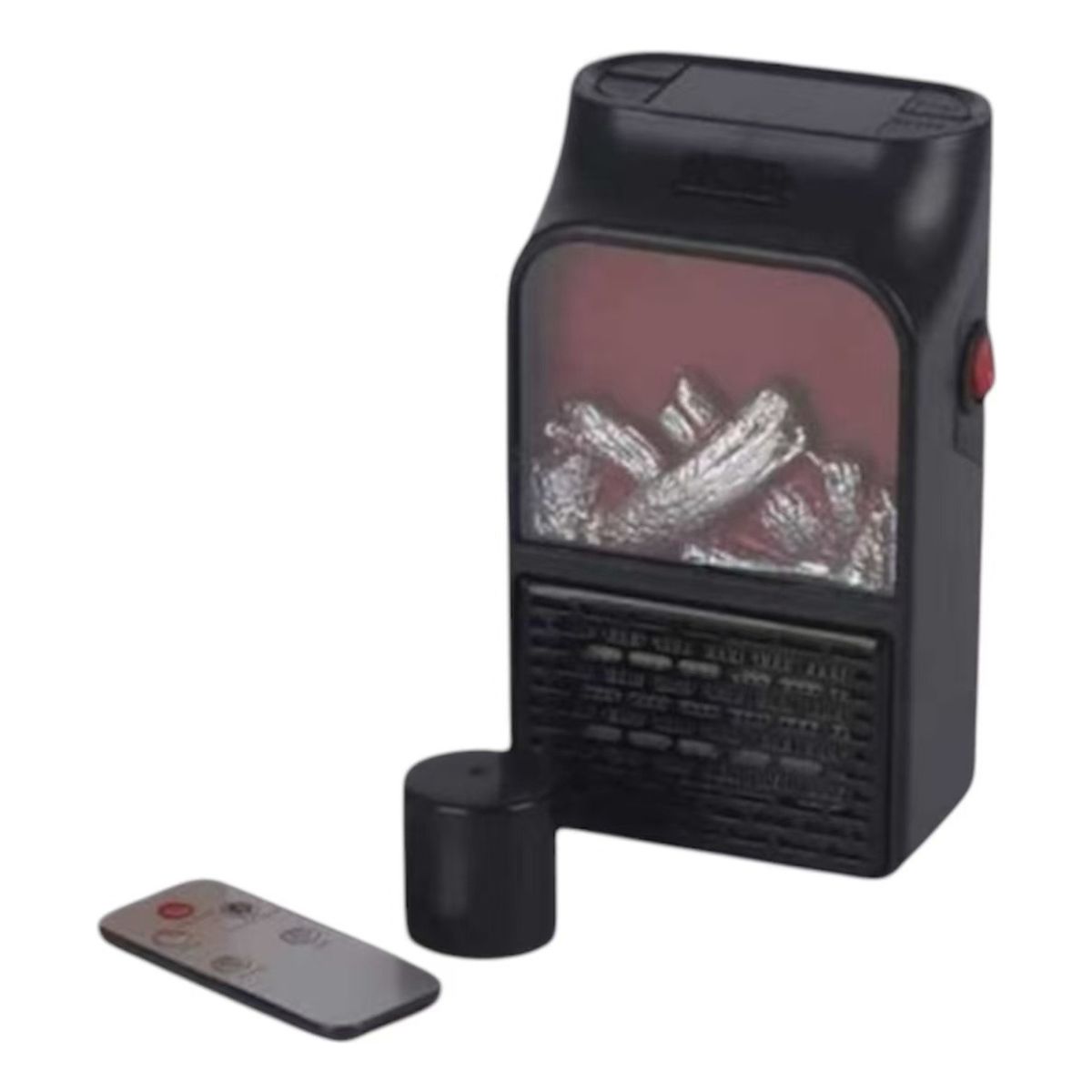 GENERICO - Mini Calefactor De Ambiente Chimenea Flame Heater Llama 3d Negro