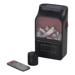 GENERICO - Mini Calefactor De Ambiente Chimenea Flame Heater Llama 3d Negro