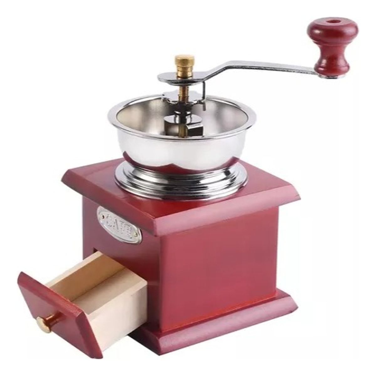 GENERICO - Molinillo Madera Granos Café Deposito Manual Marrón