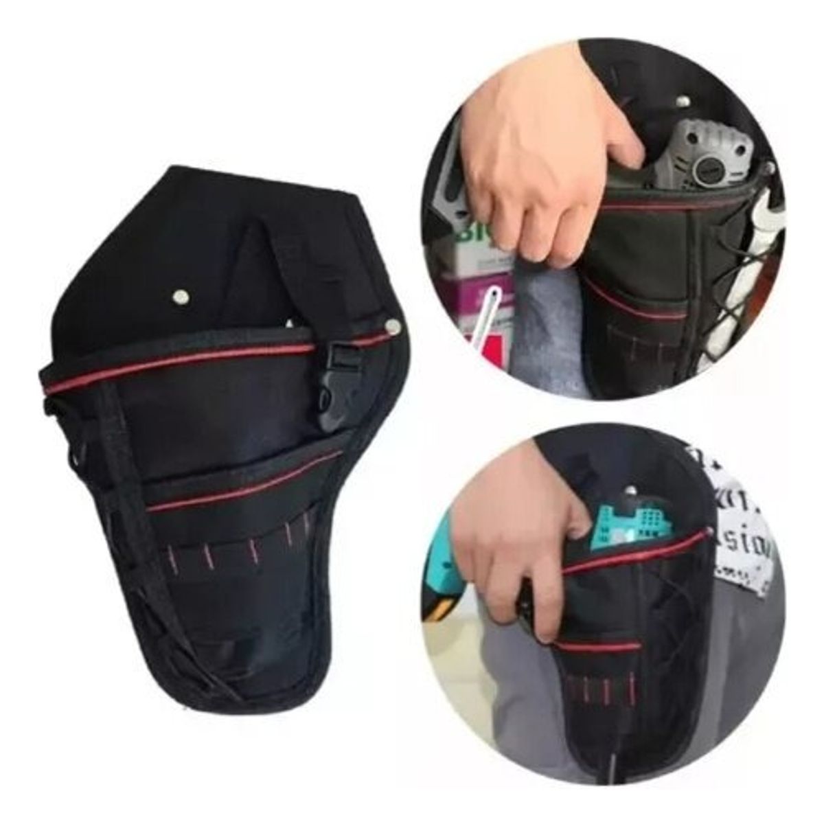 GENERICO - Bolso Porta Herramientas Funda Cinturon Carpintero Negro